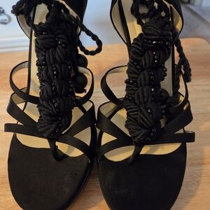 Stella McCartney Black Beaded Sandals